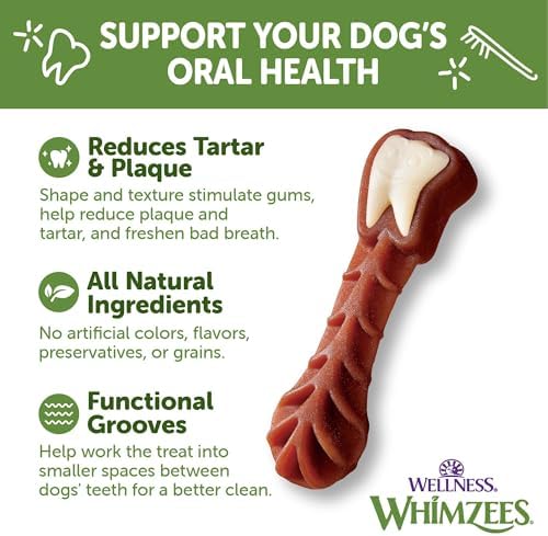 Wellness WHIMZEES Value Box Dog Dental Treats, Natural Chews, Large Size, (24 Count)