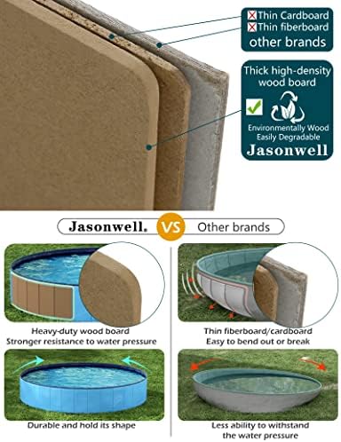 Jasonwell Foldable Dog Pet Bath Pool Collapsible Dog Pet Pool Bathing Tub Kiddie Pool Doggie Wading Pool for Puppy Small Medium Large Dogs Cats and Kids 48" Blue