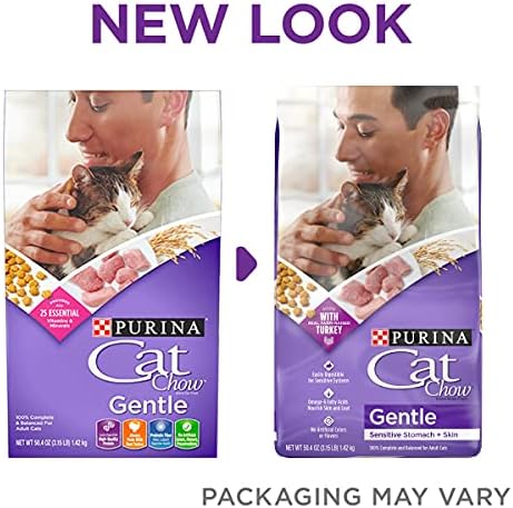 Purina Cat Chow Gentle Dry Cat Food, Sensitive Stomach + Skin - 13 lb. Bag