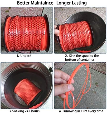 A ANLEOLIFE 1-Pound Commercial Square .080-Inch-by-557-ft String Trimmer Line Donut,with Bonus Line Cutter, Orange