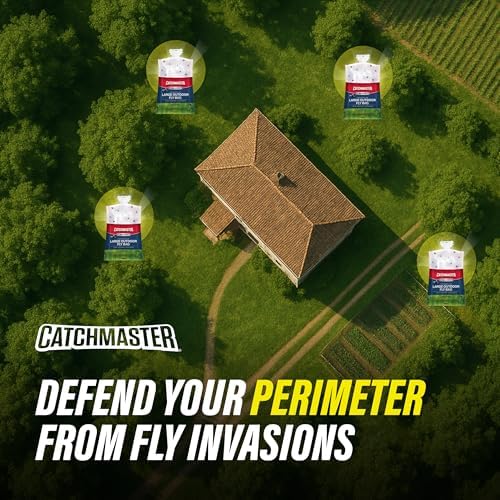 Catchmaster Pro Series Disposable Fly Bag 8-Pack, Hanging Fly Trap Outdoor Home, Bug Catcher and Flying Insect Trap with Premium Bait, Pet Safe Pest Control, XL Bag for Backyard, Pool, Patio & Camping