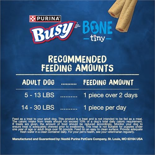 Purina Busy Bone Adult Toy Breed Dog Chew Bone Treats, Tiny - 60 ct. Pouch