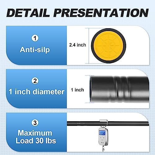 Black Shower Curtain Rod 31 to 80 Inch,1 Inch Diameter Adjustable Spring Tension Stainless Steel Telescoping Rod,Easy Install,No Rust