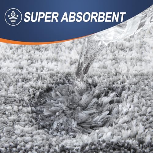 OLANLY Luxury Toilet Rugs U-Shaped 24x20, Extra Soft and Absorbent Microfiber Bathroom Rugs, Non-Slip Plush Shaggy Bath Mat, Machine Wash Dry, Contour Bathroom Mats for Toilet Base, Grey