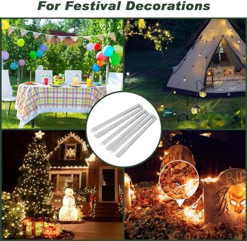 FEED GARDEN 6 Inch 200 Pack Galvanized Landscape Staples 11 Gauge Anti-Rust Garden Stakes Landscaping Fabric SOD Pins Yard Stakes for Christmas Decoration Weed Barrier Fabric