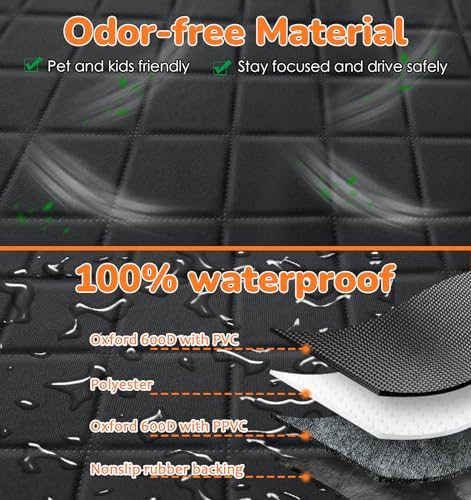 URPOWER Dog Car Seat Cover for Pets 100% Waterproof Seat Cover Hammock 600D Heavy Duty Scratch Proof Nonslip Durable Soft Back Seat Covers for Cars Trucks and SUVs