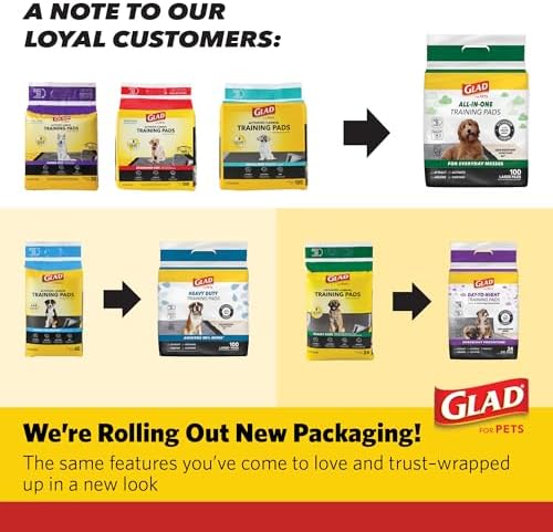 Glad for Pets Black Charcoal Puppy Pads, 23"x23" Disposable Pee Pad That Absorbs & Neutralizes Urine Instantly, Activated Carbon Training Pads For Dogs - 100 Count