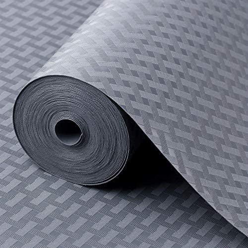 Shelf Liners for Kitchen Cabinets, Waterproof and Oil-Proof Kitchen Cupboard Liner, Refrigerator Liners and Plastic Drawer Mats EVA Non Adhesive Shelves, Fridge - Gray 11.8 x 118 Inches