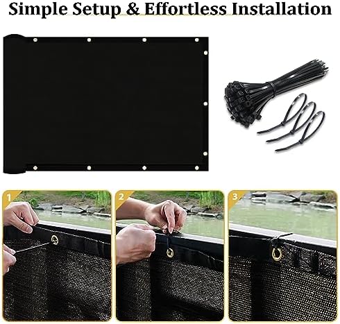 Shade&Beyond 4' X 50' Fence Privacy Screen Heavy Duty 170 GSM Fencing Mesh Shade Net Cover for Wall Garden Back Yard Outdoor Home Decoration, Black