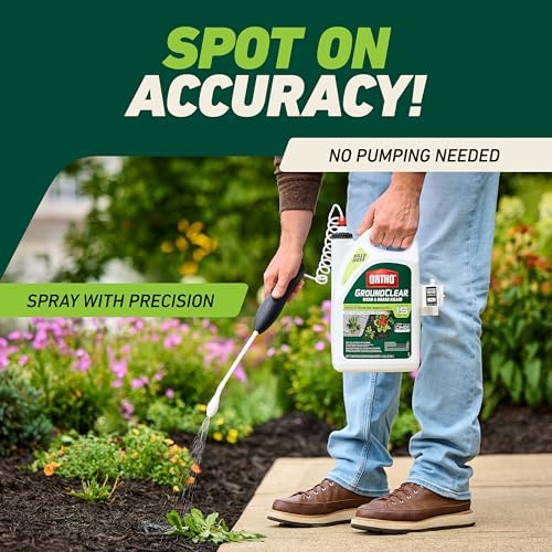 Ortho GroundClear Weed and Grass Killer with Comfort Wand, Kills Dandelions, Chickweed, Crabgrass, Moss and More in Patios and Landscapes, OMRI Listed, 1 gal.