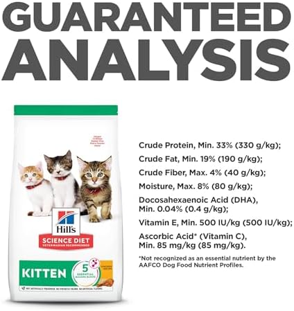 Hill's Science Diet Kitten, Kitten Premium Nutrition, Dry Cat Food, Chicken Recipe, 7 lb Bag