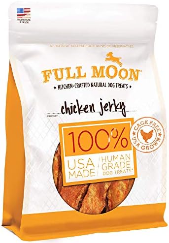 Full Moon Chicken Jerky Healthy All Natural Dog Treats Human Grade Made in USA Grain Free, 1.5 Pound (Pack of 1)