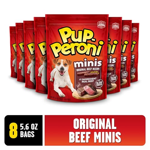 Pup-Peroni Mini Dog Treats, Original Beef Flavor, 5.6 Ounce (Pack of 8), Made with Real Beef