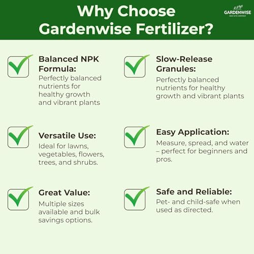 10-10-10 Plant Fertilizer Slow Release - 10 10 10 All Purpose Granular Garden Fertilizer for Vegetables, Tomato, Arborvitae, Shrubs, Rose, Flowers, Fruit, Fig Trees (1/2 Quart)