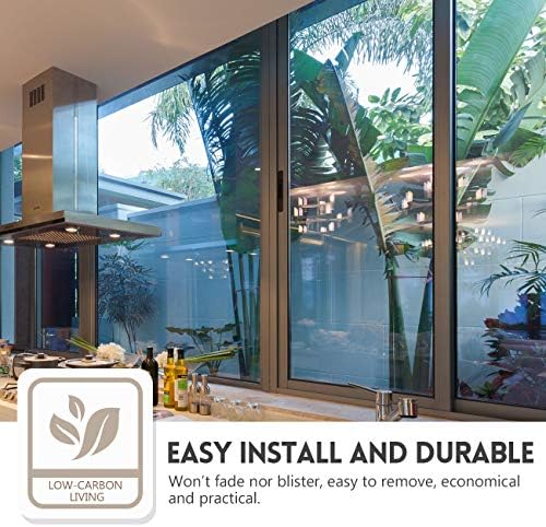 KESPEN Window Privacy Film One Way Reflective Daytime Privacy Heat Blocking Anti UV Mirror Window Tint for Home and Office, Black-Silver, 35.4 Inch X 6.5 Feet