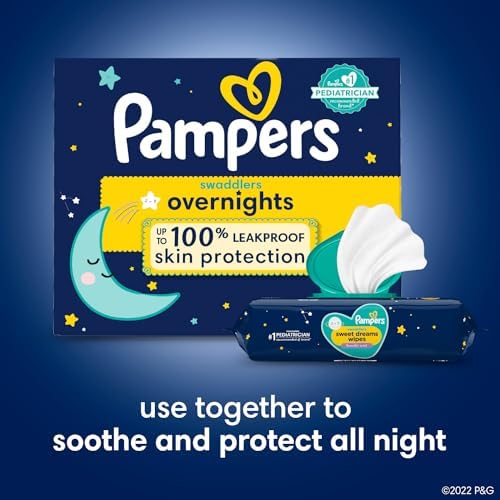 Pampers Overnight Diapers - Swaddlers Overnights - Size 7, 36 Count, Disposable Baby Diaper, Night Time Leak and Skin Protection