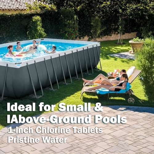 XtremeClear 1" Chlorine Tabs Swimming Pool Hot Tub & Spa Eliminate Bacteria & Algae Sanitizer Makes Water Clean & Crystal Clear Slow Dissolving 1.5lbs