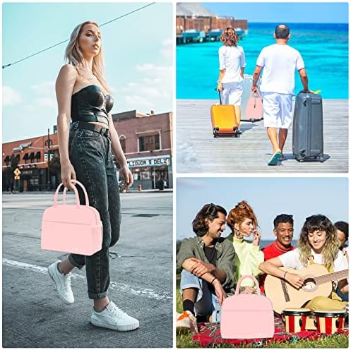 DALINDA Lunch Bag Lunch Box for Women Men Reusable Insulated Lunch Bags for Adults,Leakproof Cute Cooler Lunch Tote Bag,Large Capacity for Work Travel Picnic, PINK