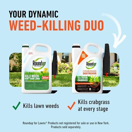Roundup for Lawns Crabgrass Destroyer2, Tough Weed Killer, Kills Crabgrass, Foxtail, Goosegrass, Ready-to-Use, 64 oz.