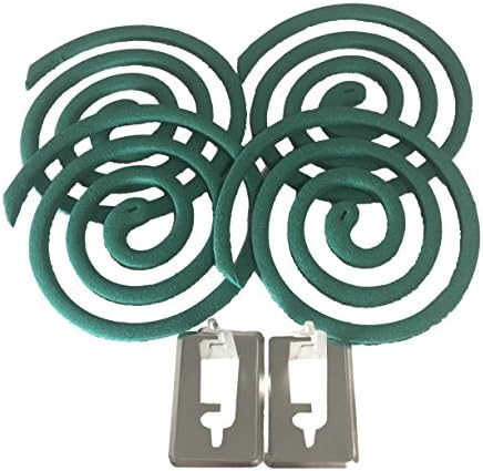 W4W Mosquito Repellent Coils - Outdoor Use Reaches Up to 10 feet - Each Burns for 5-7 Hours (Three Pack Contains 12 coils & 6 Stands)