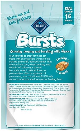 Blue Buffalo Bursts Crunchy Cat Treats, Seafood 2-oz Bag (6 Pack)