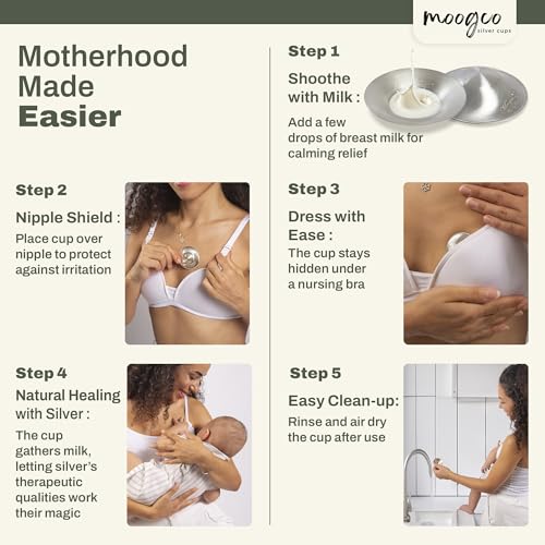 The Original Silver Nursing Cups - 925k Nipple Cups - Nipple Shield for Nursing Newborn - Silver Nipple Covers Breastfeeding (Pure Silver, 925 Regular Size)
