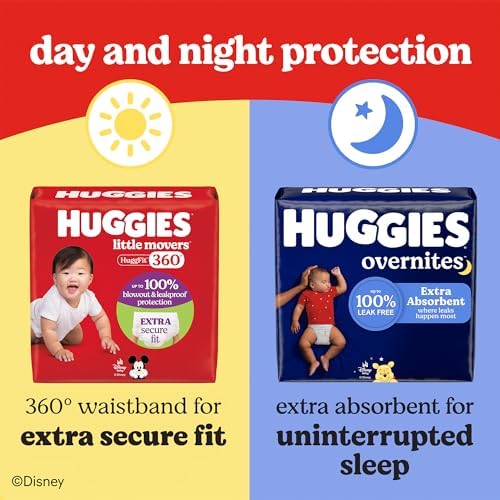 Huggies Size 5 Overnites Baby Diapers: Overnight Diapers, Size 5 (27+ lbs), 100 Ct (2 Packs of 50), Packaging May Vary