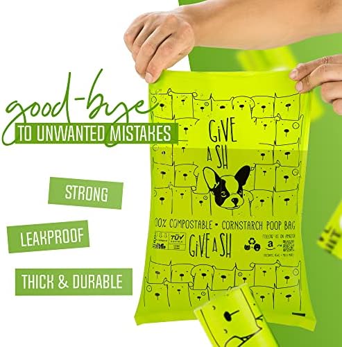 100% Certified Home Compostable Dog Poop Bags - 10% to Charity - ASTM D6400 & EN 13432 Compliant - 240 x Plant Based Compostable Poop Bags (16 Rolls)