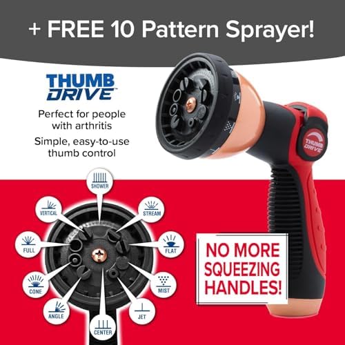 Pocket Hose Copper Head w/New Pocket Pivot Expandable Garden Hose 50 FT, AS-SEEN-ON-TV, Swivels 360°, Advanced Tri-Tex Tubing & Force Field Jacket, 3X Stronger, Lead-Free, No-Kink, Anti-Burst w/APT