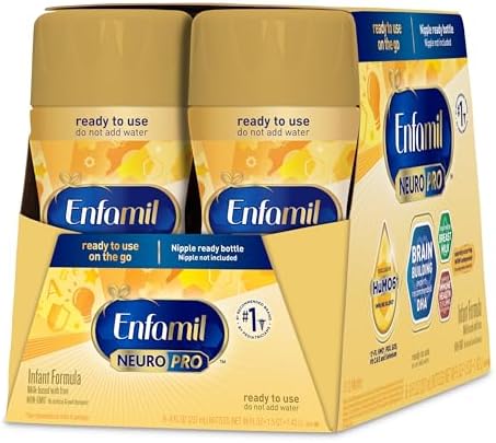 Enfamil NeuroPro Baby Formula, MFGM* 5-Year Benefit, Expert-Recommended Brain-Building Omega-3 DHA, Exclusive Immune Supporting HuMO6 Blend, Ready-to-Feed Infant Formula, Liquid, 8 Fl Oz, 24 Bottles
