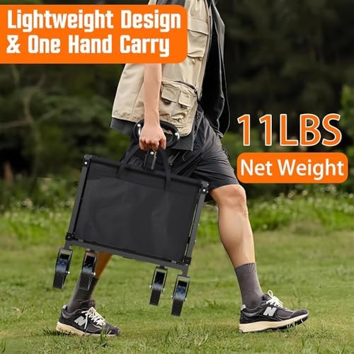 Wagons Carts Foldable, Lightweight Portable Utility Shopping Cart with Wheels, Folding Grocery Wagon Cart for Grocery, Camping, Shopping, Beach, Garden, Sports Black