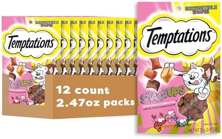 Temptations ShakeUps Crunchy and Soft Cat Treats, Crustacean Celebration Flavor, 2.47 oz. Pouch, (Pack of 12)
