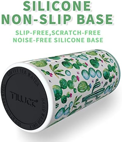 TILUCK Skinny Can Cooler for Slim Beer & Hard Seltzer, Stainless Steel, Doucle-Walled Stainless Steel Insulated Slim Cans, Standard 12 oz (Cactus)