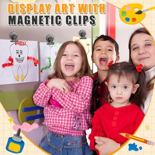 Grtard 48 Pack Magnetic Clips Heavy Duty, Magnet Clips for Fridge, Refrigerator Magnets with Clips, No-Scratch Strong Magnetic Clips for Refrigerator, Whiteboard, Cruise Cabins, Locker(Black)
