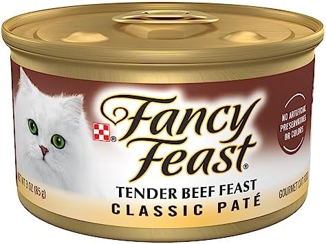 Purina Fancy Feast Tender Beef Feast Classic Grain Free Wet Cat Food Pate - (Pack of 24) 3 oz. Cans