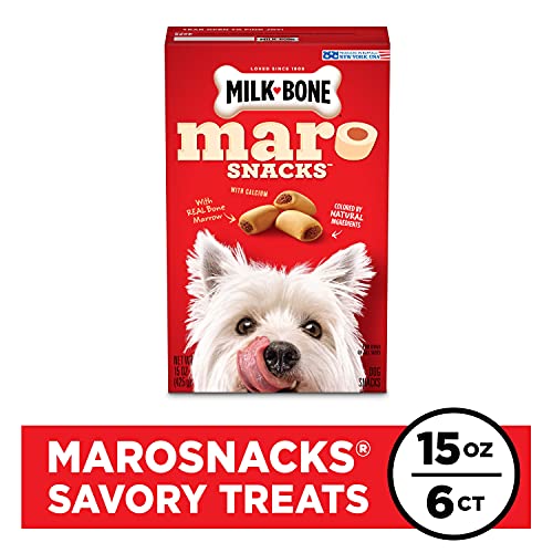 Milk-Bone MaroSnacks Dog Treats, Beef, 15 Ounce (Pack of 6) with Real Bone Marrow and Calcium