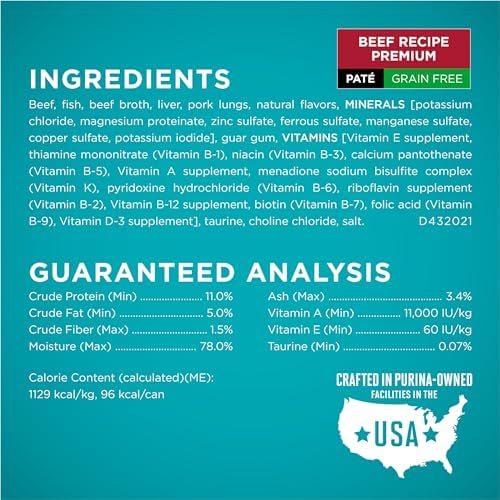 Purina ONE High Protein, Grain Free Pate Wet Cat Food Variety Pack, Grain Free Formula - (Pack of 24) 3 oz. Cans