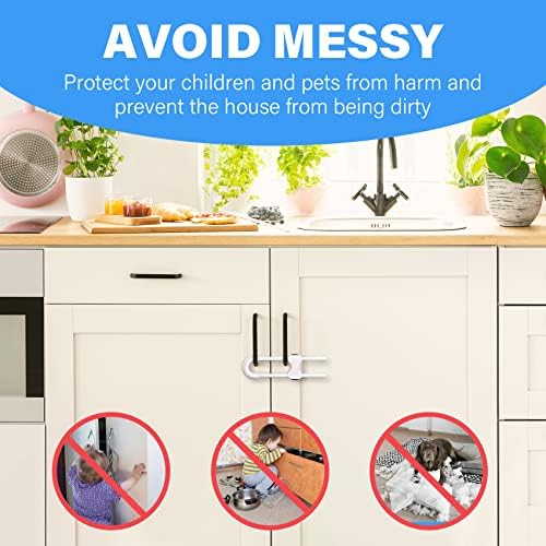 Baby Proofing Cabinets,Cabinet Locks for Babies,U-Shaped Child Locks for Cabinets, Child Proof Cabinet Latches,Child Safety Cabinet Locks with Adjustable by SPISPI (Pack of 6)