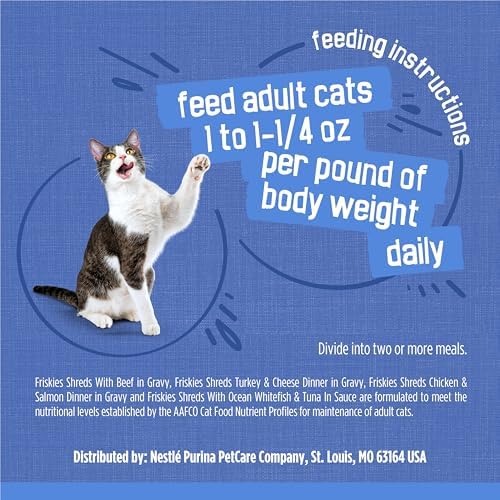 Purina Friskies Gravy Wet Cat Food Variety Pack, Savory Shreds With Beef, Turkey and Cheese Dinner, Chicken and Salmon Dinner, With Ocean Whitefish and Tuna - (Pack of 32) 5.5 oz. Cans