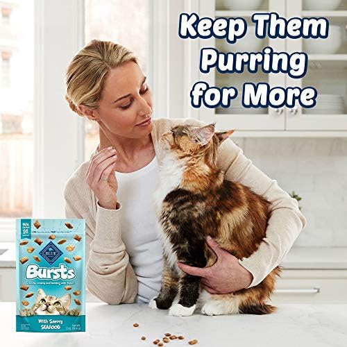Blue Buffalo Bursts Crunchy Cat Treats, Seafood 2-oz Bag (6 Pack)