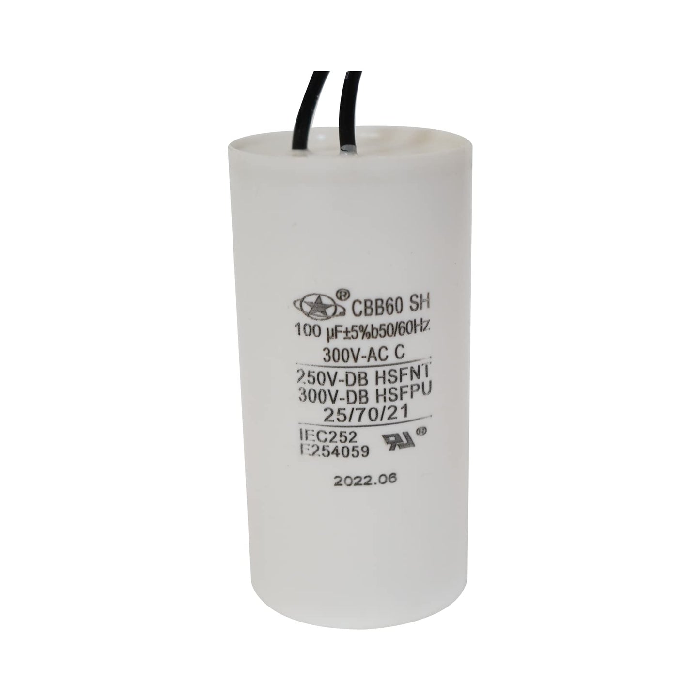 YATAI CBB60 Capacitor 100uF 300V AC, 2-Wire Motor Run Capacitor, 50/60Hz, 1.81 x 3.74 in Cylinder, for Blower Motor, Air Compressor, and AC Compressor Replacement
