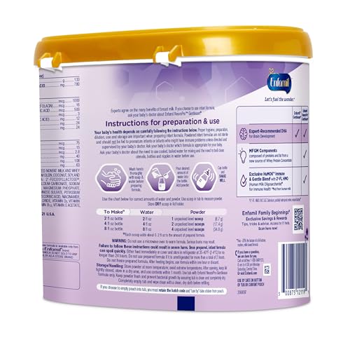 Enfamil NeuroPro Gentlease Baby Formula, Brain Building DHA, HuMO6 Immune Blend, Designed to Reduce Fussiness, Crying, Gas & Spit-up in 24 Hrs, has Prebiotics to Promote Softer Stools, Reusable Tub, 19.5 Oz