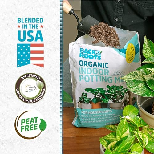 Back to the Roots 100% Organic Indoor Potting Mix (Value 12 Quart) | Promotes Healthy Houseplant Growth| Made in The USA