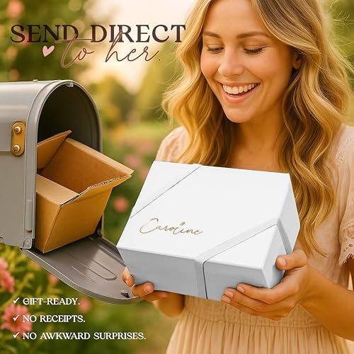 Bridesmaid Proposal Gift Set for Elegant Will You Be My Matron or Maid of Honor Gift Box, Personalized Asking Flower Girl or Junior Bridesmaid Bag with Cream Spa Party Favor Kit (BE1) (White, Glam)