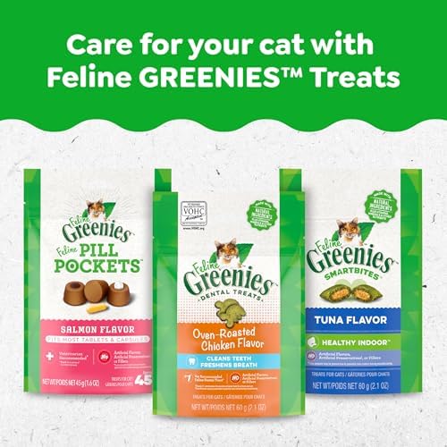 Greenies Feline Adult Dental Cat Treats, Catnip Flavor, 9.75 oz. Tub