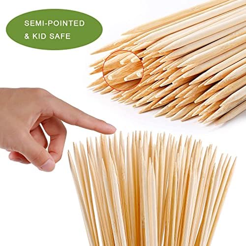 200 PCS Bamboo Marshmallow Roasting Sticks, SMores Skewers for Fire Pit, Proper Long 16 Inch Heavy Duty 4mm Thick Wooden Smores Sticks for Open Fire Pits Roaster Barbecue Hot Dog Camping Kebab Sausage