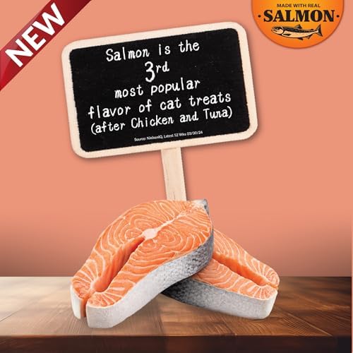 INABA Salmon Churu Cat Treats, Lickable, Squeezable Creamy Purée Cat Treat with Green Tea Extract & Taurine, 0.5 Ounces Each Tube, 20 Tubes, Salmon & Tuna Variety Box