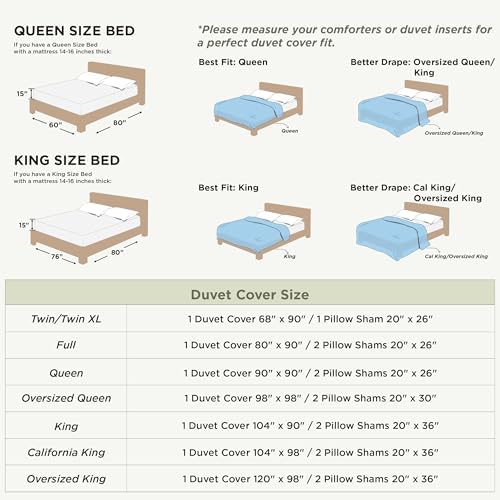 Bedsure Duvet Cover King Size - 3 Pieces Prewashed Cotton-Like Extra Soft Bedding Set, Includes 1 Duvet Cover 104x90 Inches with Zipper Closure & 2 Pillow Shams, Linen, Comforter Not Included