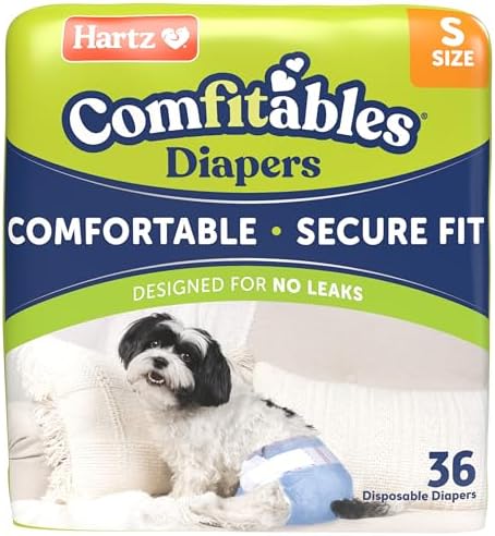 Hartz Disposable Dog Diapers, Size S 36 count, Comfortable & Secure Fit, Easy to Put On