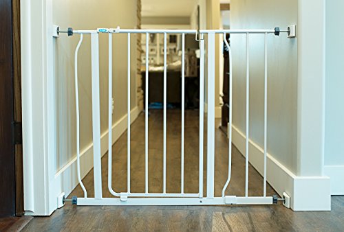 Wall Nanny - Baby Gate Wall Protector (Made in USA) Protect Walls from Pet Gates & Dog Gates - No Safety Hazard on Spindles - for Child Pressure Mounted Baby Gate for Stairs Cup Guard - White, 4 Pack